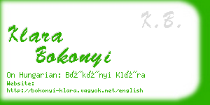 klara bokonyi business card